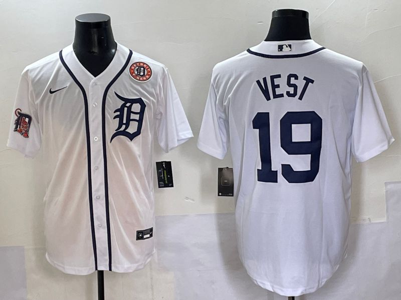 Men 2025 Detroit Tigers 19 Vest White Game Nike MLB Jersey style 6